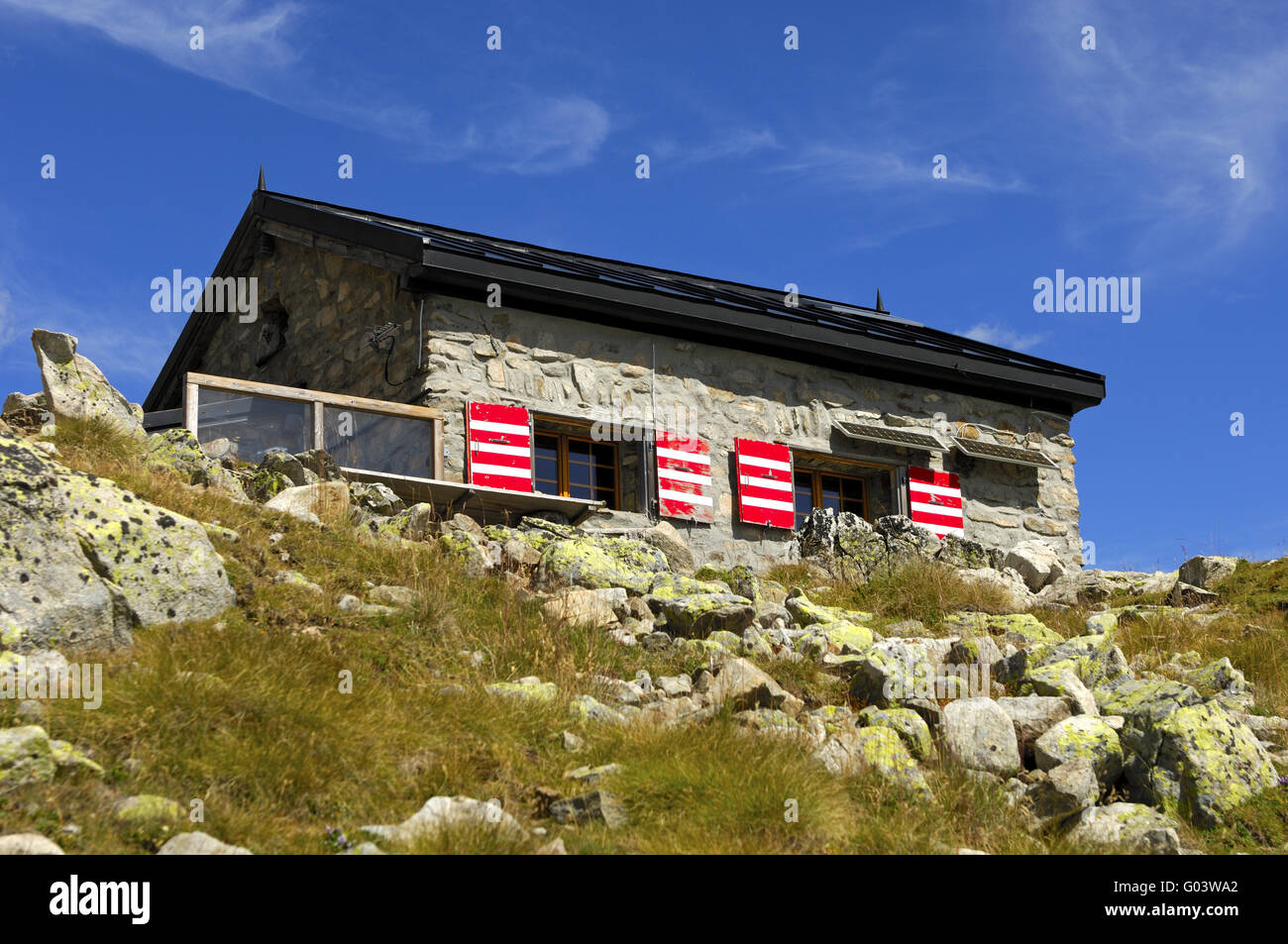 Au Wiwanni refuge de montagne, Valais, Suisse Banque D'Images