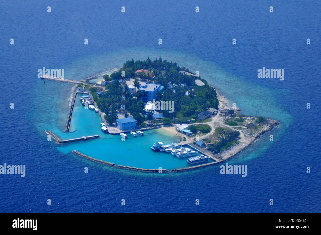 L'île de Prison Dhoonidhoo, North Male Atoll, Maldives Banque D'Images