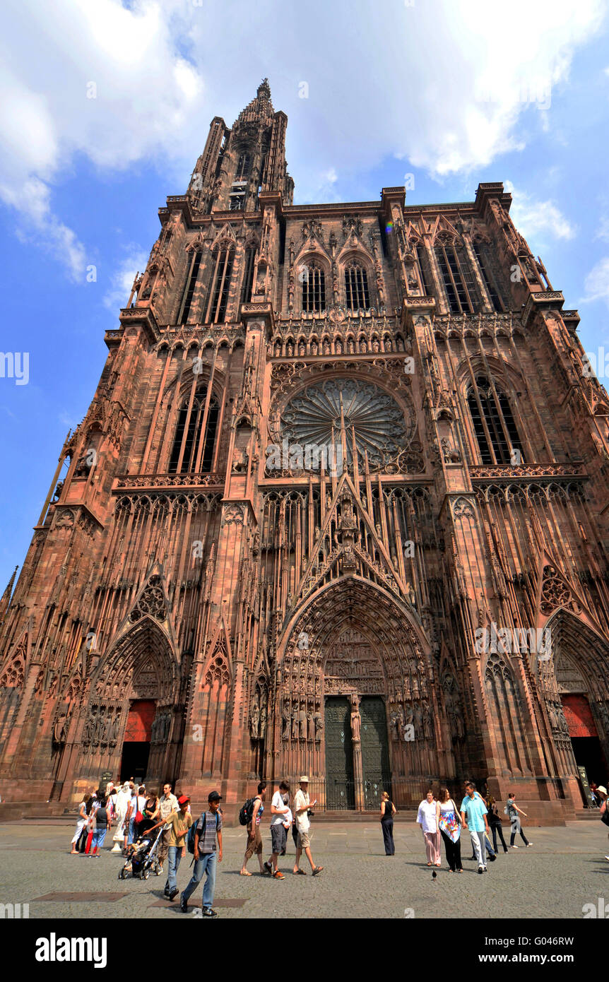Cathédrale de Notre Dame de Strasbourg, Strasbourg, Alsace, France / cathédrale de Strasbourg, la cathédrale Notre-Dame de Strasbourg, Cathédrale Notre Dame de Strasbourg Banque D'Images