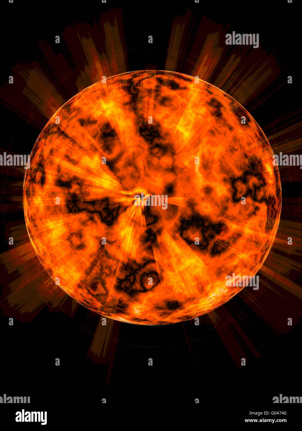 Explosion lumineuse sur la planète inconnue Banque D'Images