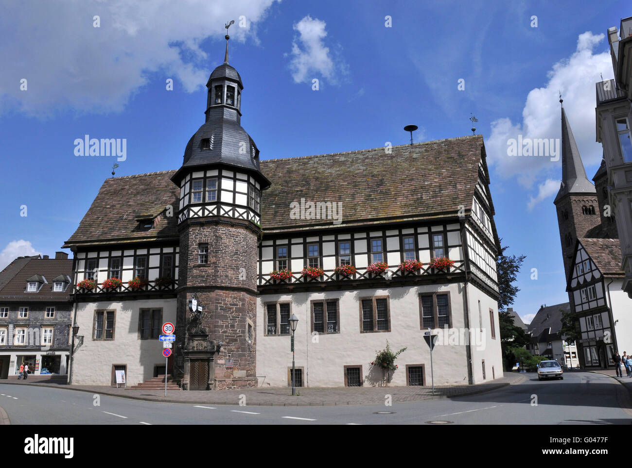 Mairie, Hoxter, Weser Uplands, Rhénanie du Nord-Westphalie, Allemagne / Vöhl-asel Banque D'Images