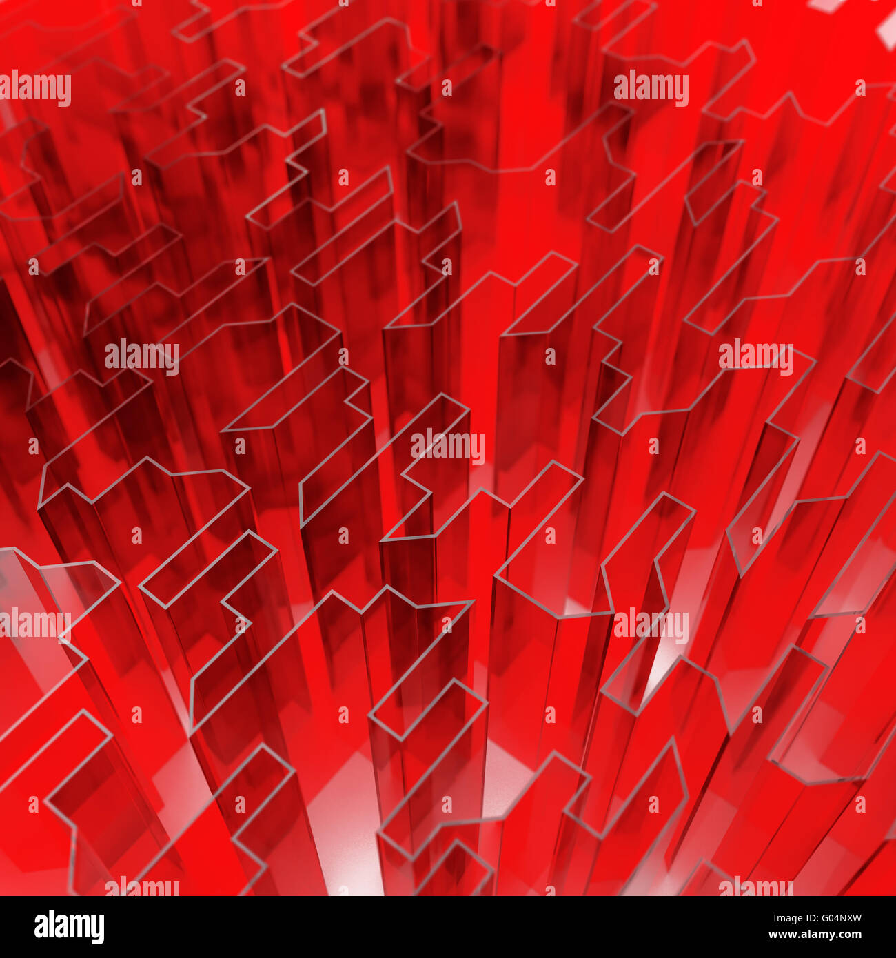 En verre rouge à angle aigu l'abstraction comme un arrière-plan Banque D'Images