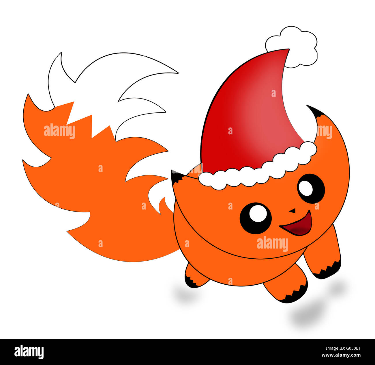 Abstract Christmas cartoon photo d'un chat mignon Banque D'Images
