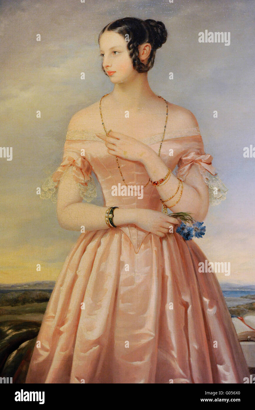 Portrait de la Grande Duchesse Alexandra Nikolaevna (1825-1844), fille cadette du Tsar Nicolas I. Par Christina Robertson (1796-1854), 1840. Huile sur toile. Le Musée de l'Ermitage. Saint Petersburg. La Russie. Banque D'Images