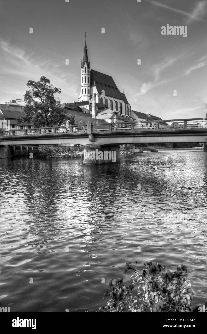 L'église Saint-Guy à Bohemian Krumlov Banque D'Images