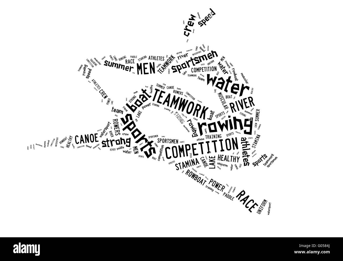 Bateau à rames Les pictogrammes sur fond blanc Banque D'Images