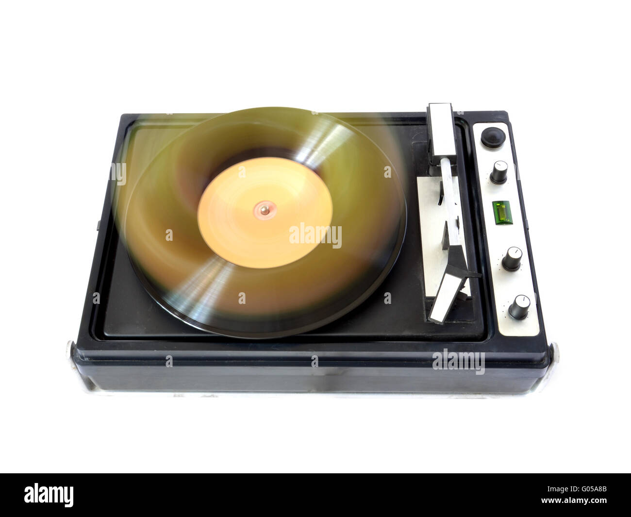 Lecteur vinyle rendu isolé sur fond blanc Banque D'Images