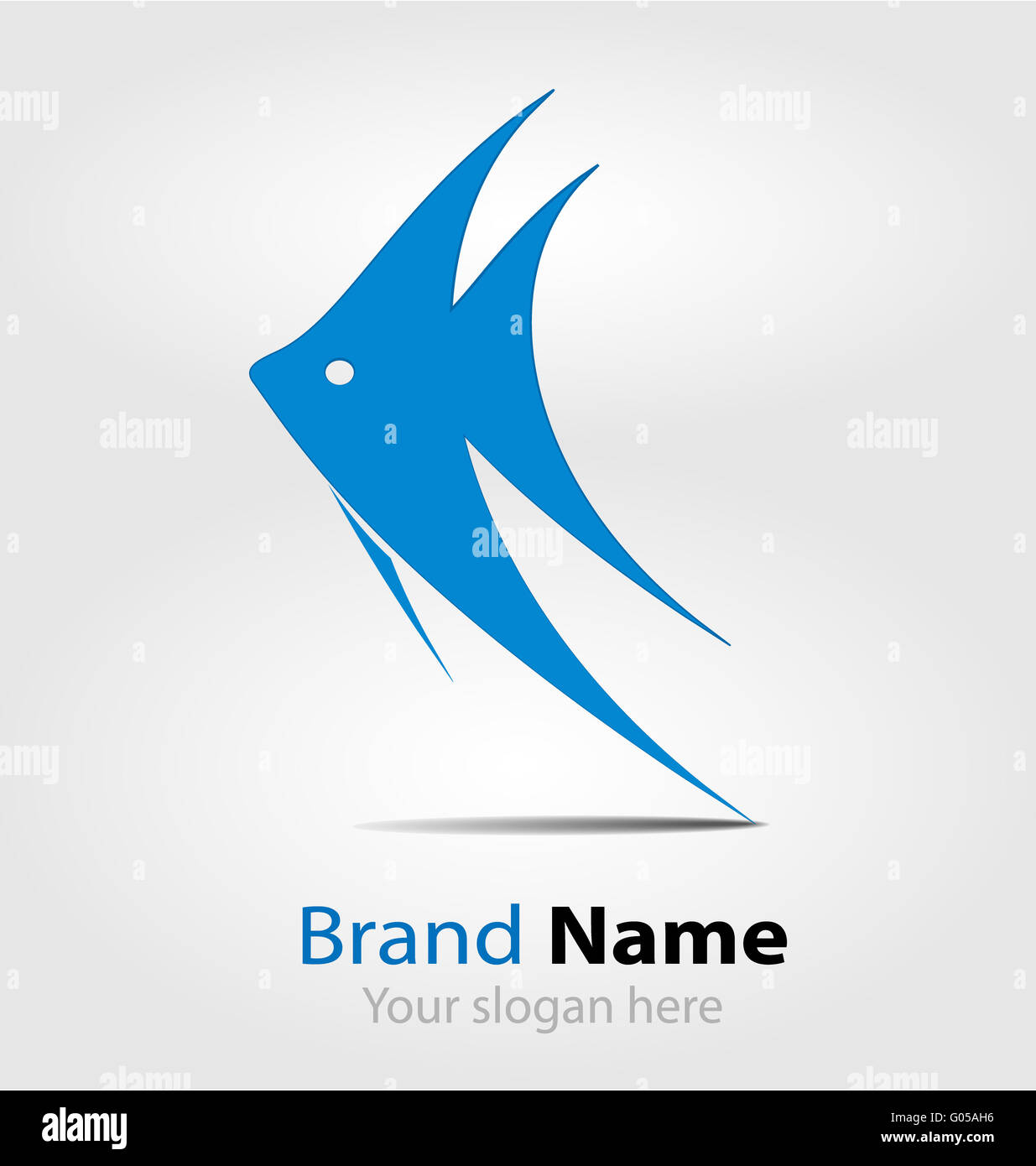 Poisson Bleu logo de marque/logo Banque D'Images