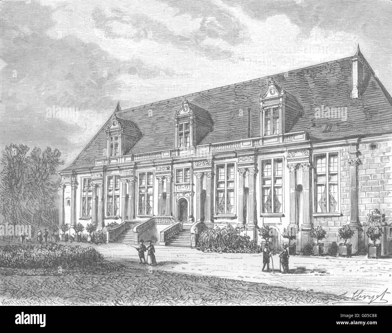 HAUTE-MARNE : Petit Château de Joinville, antique print 1882 Banque D'Images