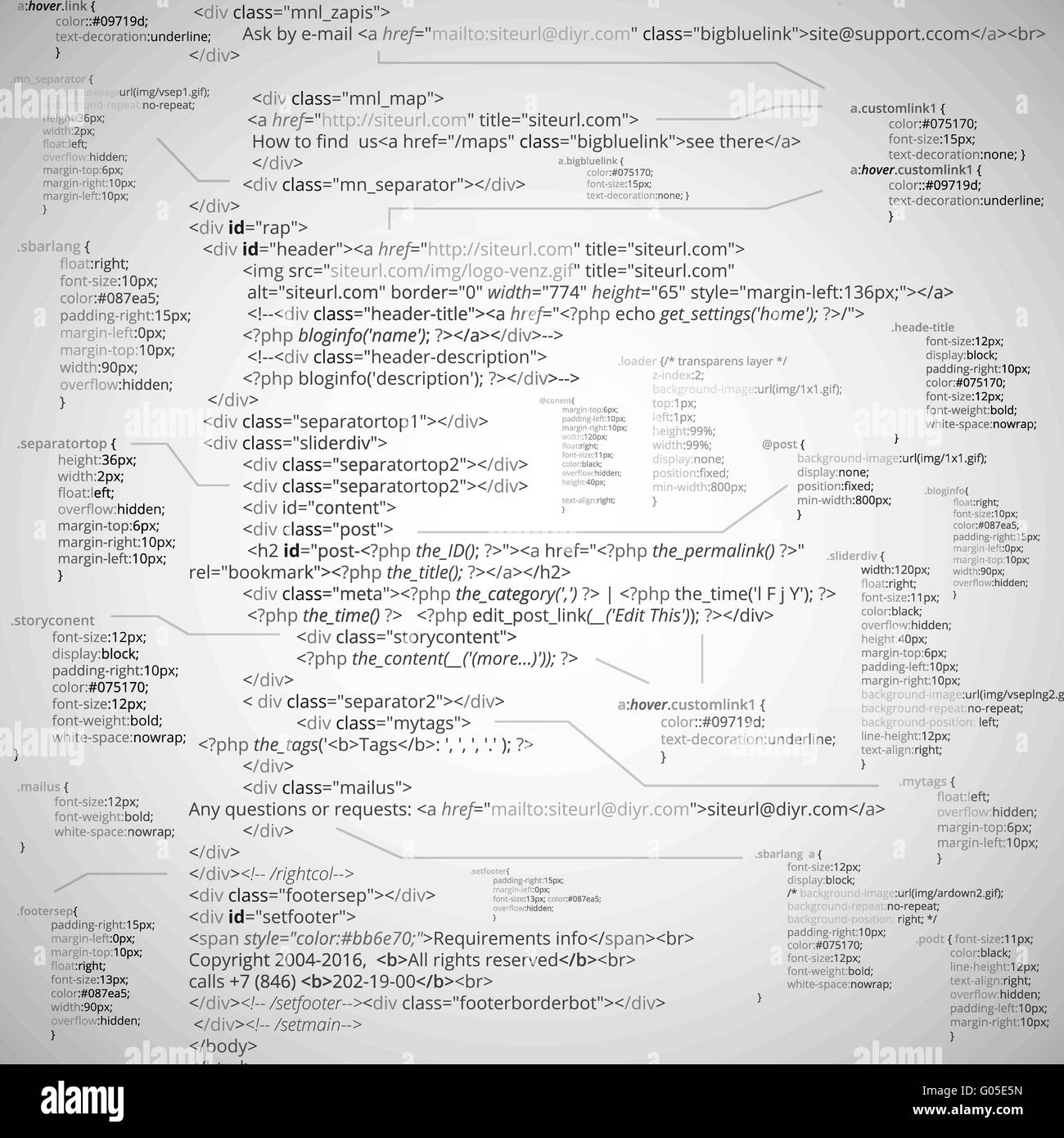 Exemple html css Illustration de Vecteur