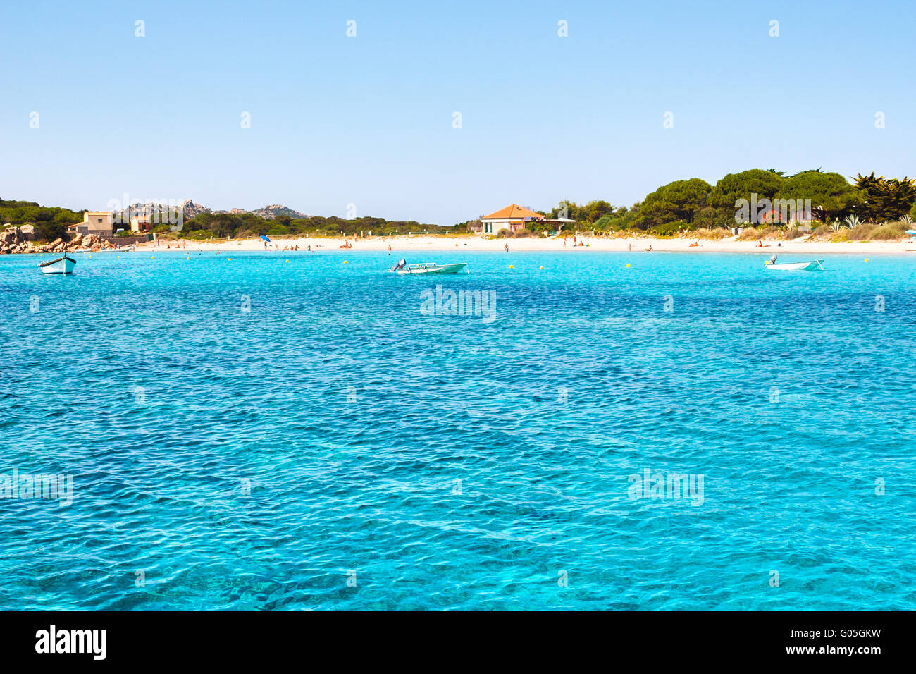 Santa Maria, cala, plage, île, archipel, l'île de la Maddalena,, national, marine, parc, Sardaigne, Italie, turquoise, Caraïbes Banque D'Images