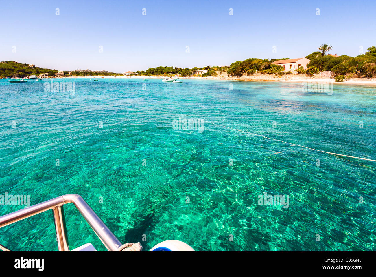 Santa Maria, cala, plage, île, archipel, l'île de la Maddalena,, national, marine, parc, Sardaigne, Italie, turquoise, Caraïbes Banque D'Images