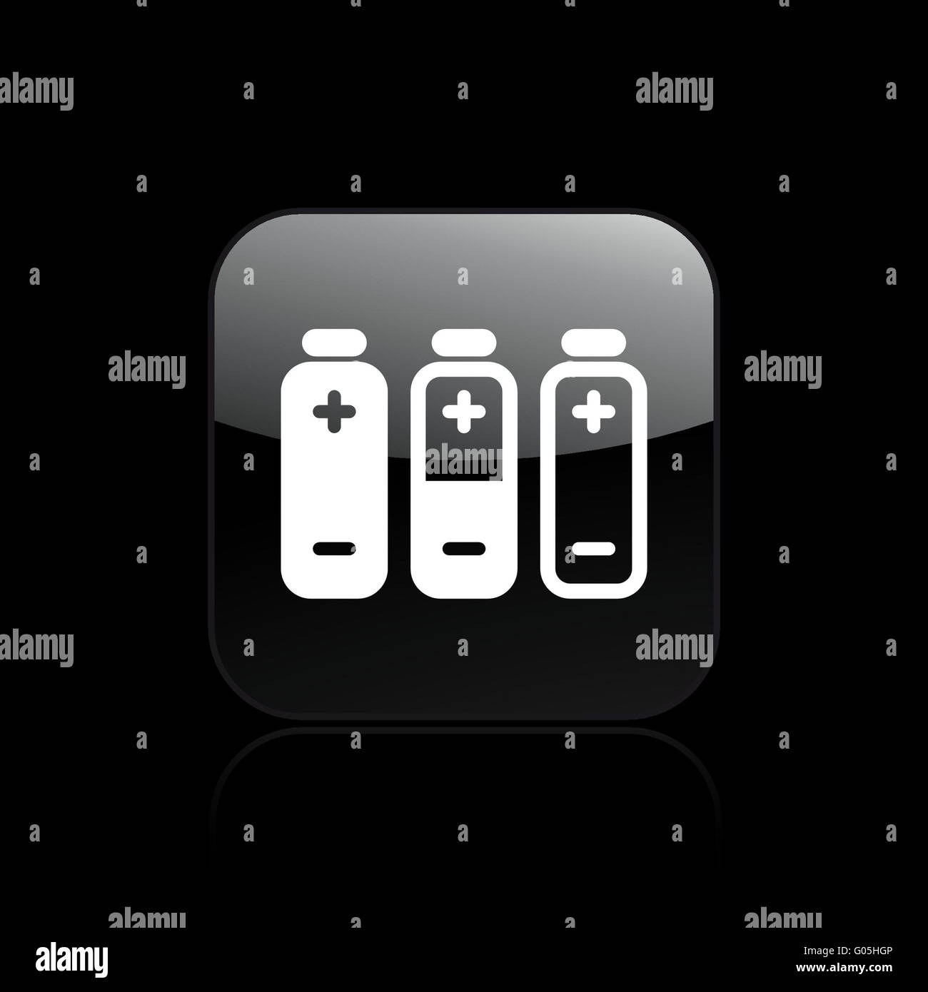 Vector illustration de l'icône de batterie unique Banque D'Images