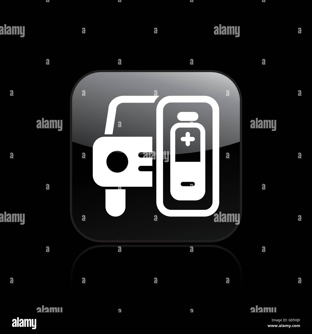 Vector illustration de l'icône de voiture électrique simple Banque D'Images