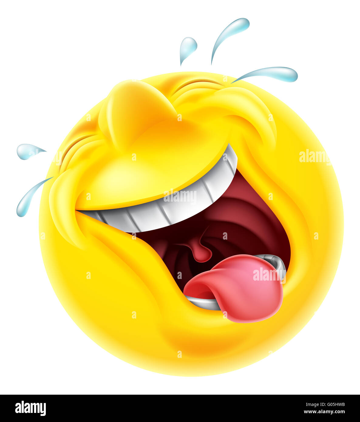 Un rire très heureux smiley emoticon emoji character rire les larmes sont hors tournage Banque D'Images