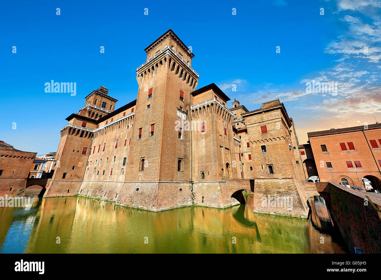 Château d'Este ou Castello di San Michele, le 16e siècle Este Marquis fortification, Farrara, Italie du Nord Banque D'Images