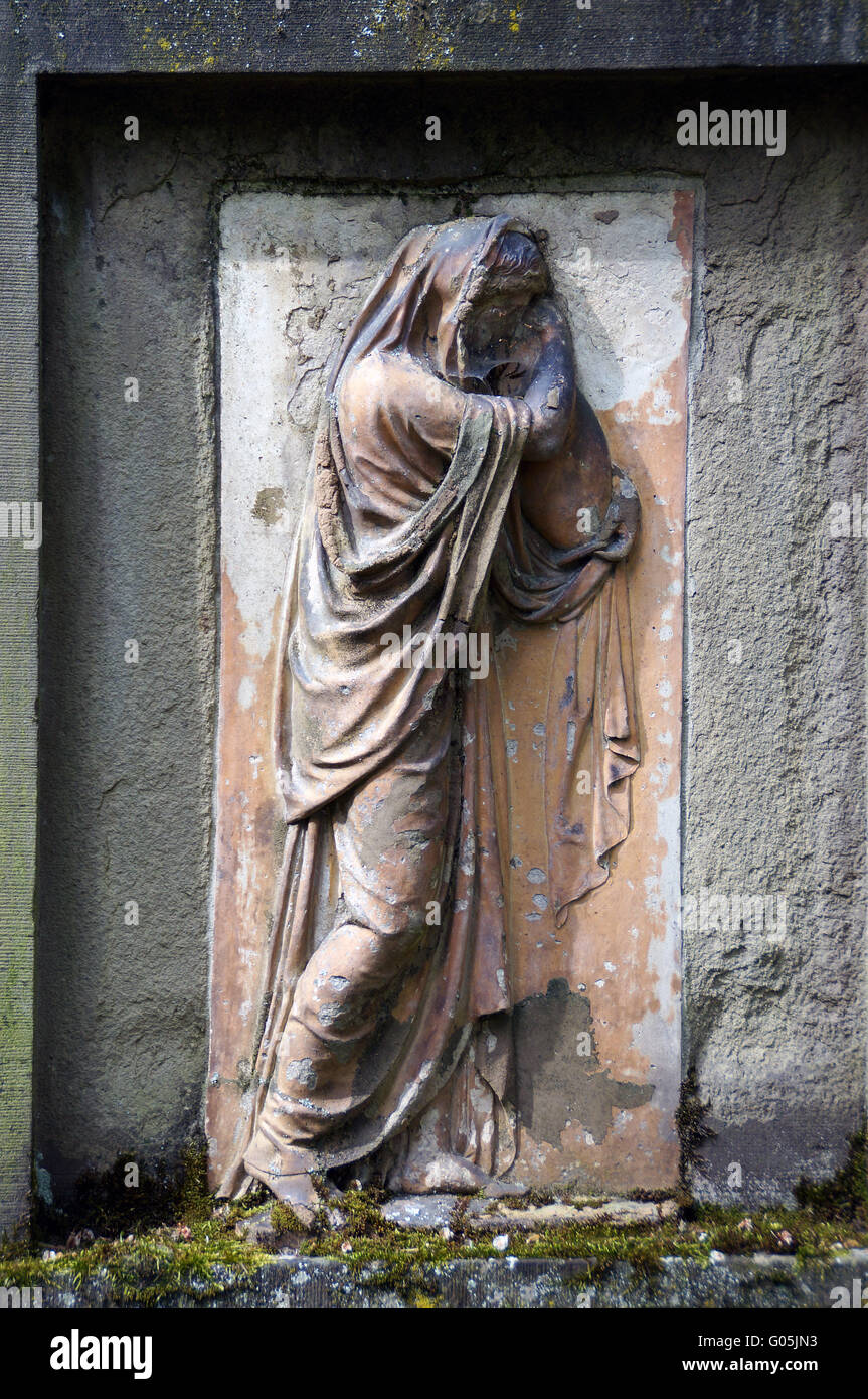 Conçu avec amour un bas-relief d'un grec en deuil Banque D'Images