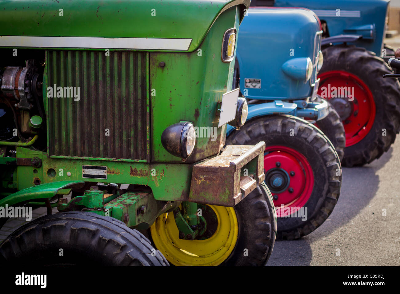 Vieux tracteurs Banque D'Images