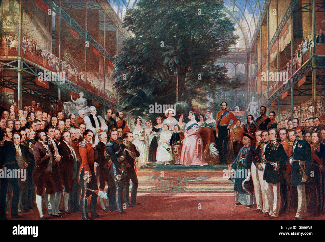 L'ouverture par la reine Victoria de la grande exposition à Hyde Park, Londres, Angleterre, 1er mai, 1851. Banque D'Images