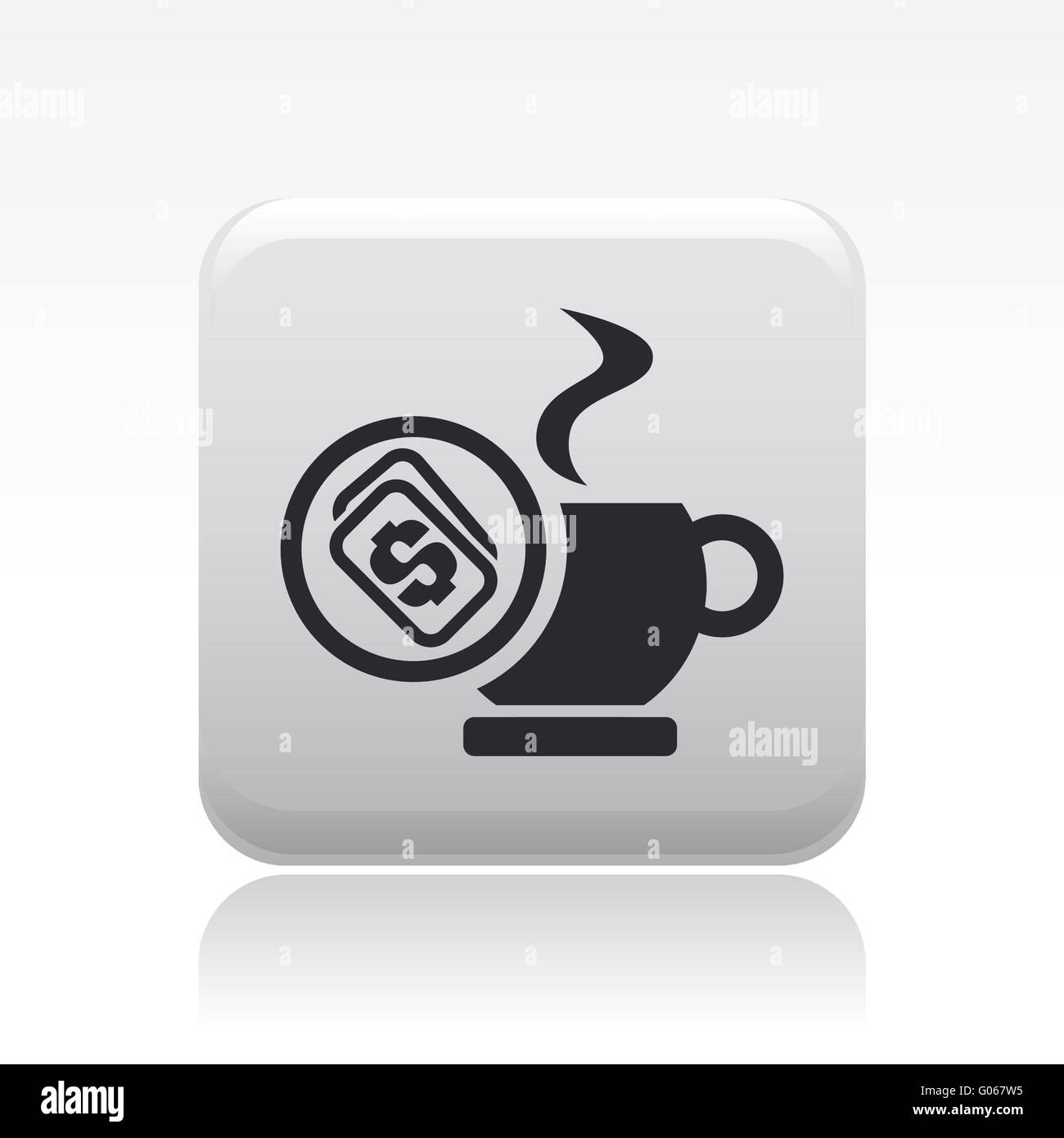 Vector illustration de l'icône de café prix unique Banque D'Images