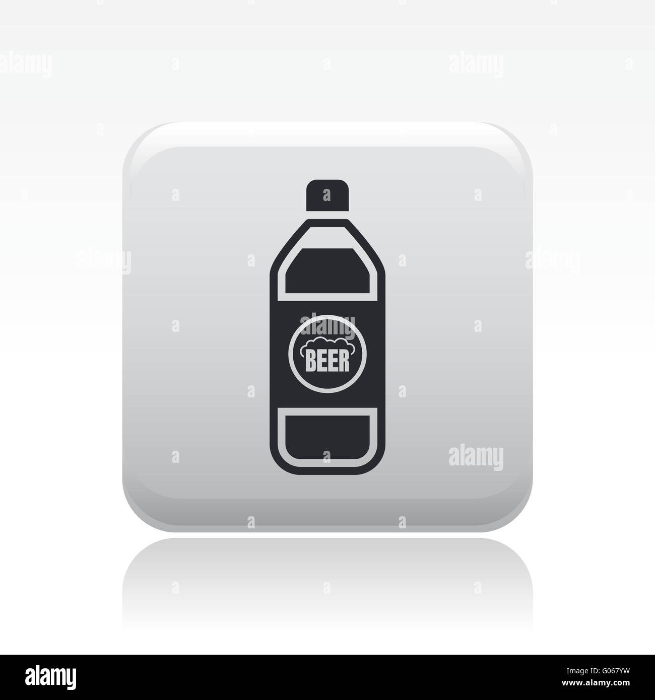 Vector illustration de l'icône en forme de bouteille de bière unique Banque D'Images