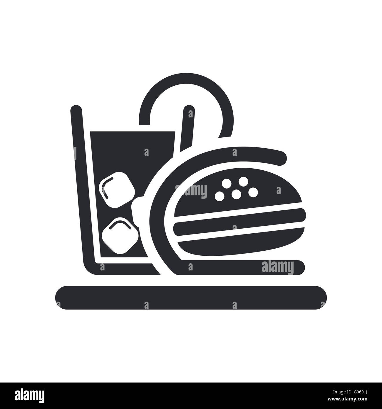 Vector illustration de l'icône fast-food isolés Banque D'Images