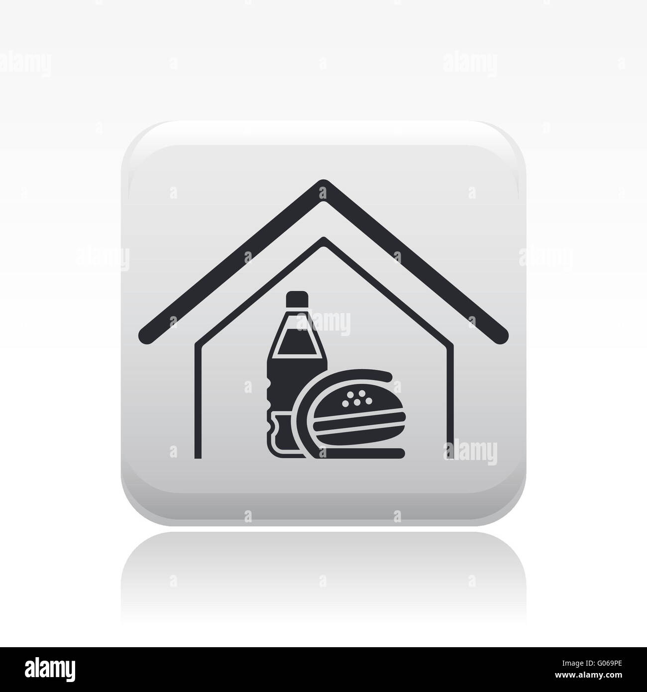 Vector illustration de l'icône fast-food unique Banque D'Images