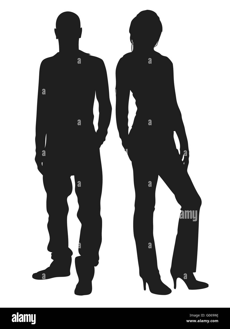 Vector illustration de la mode les gens silhouette Banque D'Images