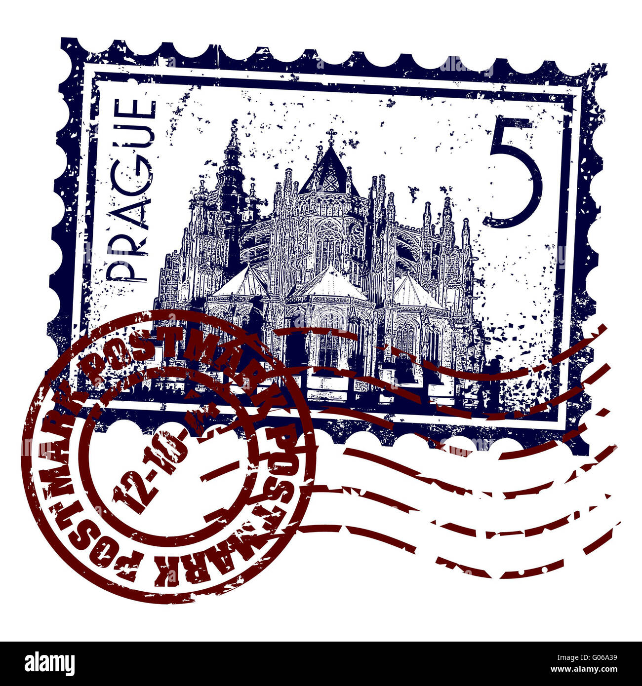 Vector illustration de l'icône Prague isolés Banque D'Images