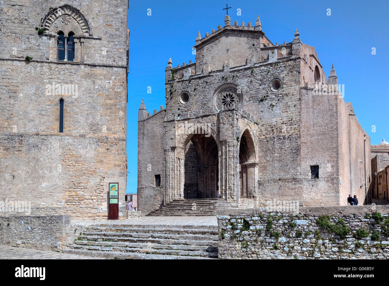 Chiesa Madre, Erice, Trapani, Sicile, Italie Banque D'Images