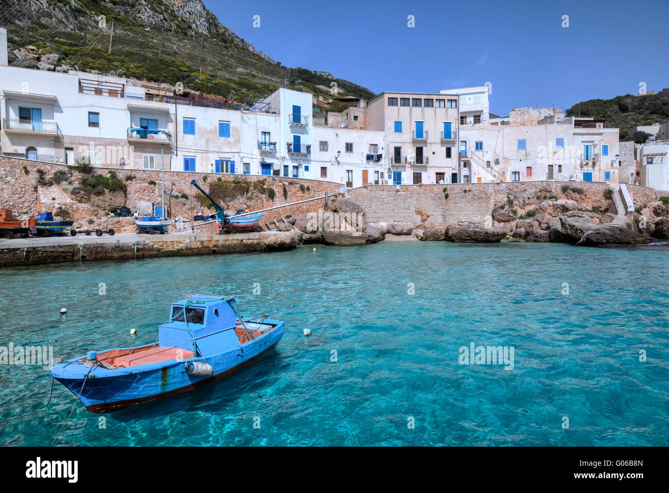 Levanzo, Îles Égades, Trapani, Sicile, Italie Banque D'Images