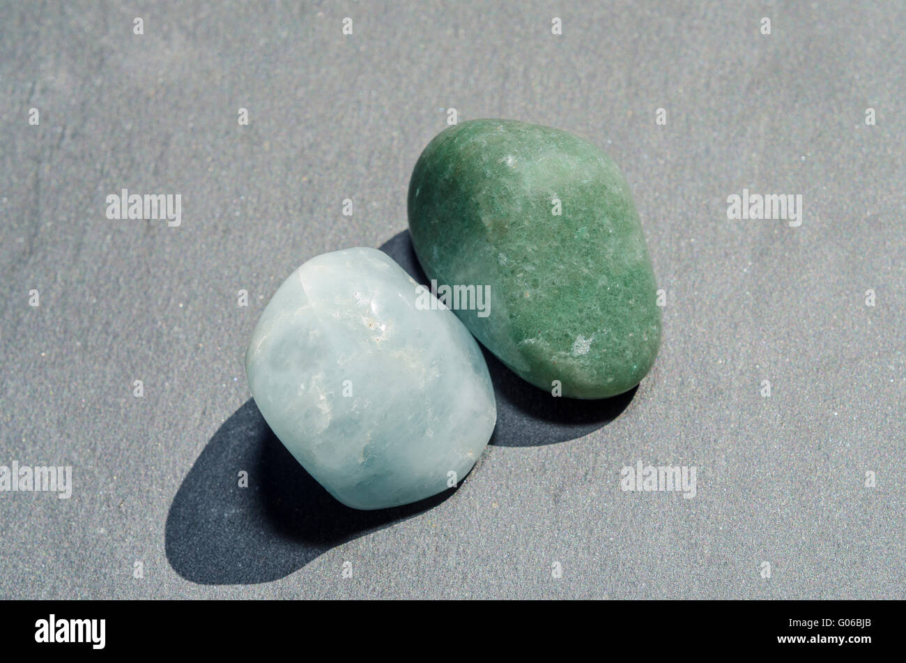 Aventurine, aigue-marine, pierre, lithothérapie Banque D'Images