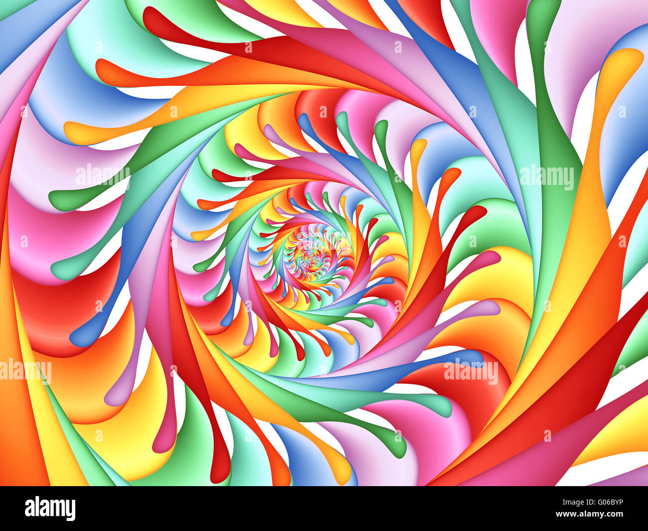 Belle fractale spirale psychédélique Rainbow Background Banque D'Images