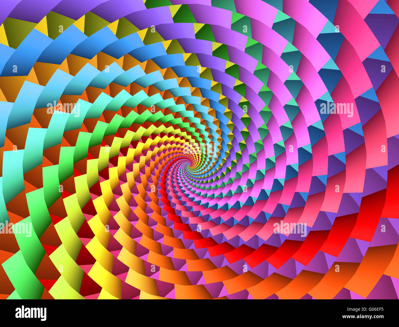 Belle fractale spirale psychédélique Rainbow Background Banque D'Images