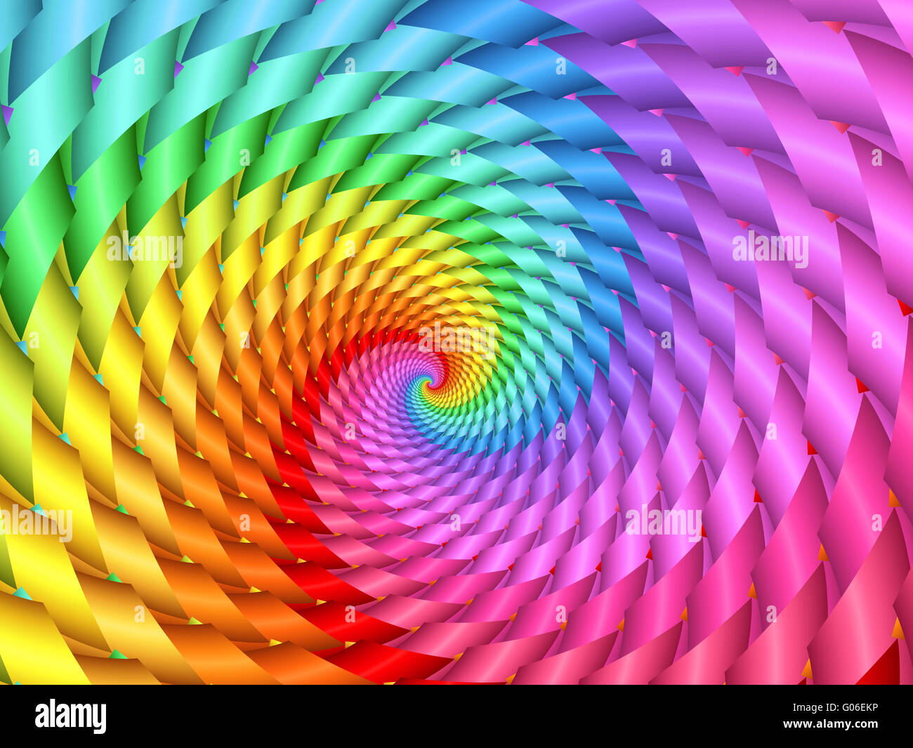 Belle fractale spirale psychédélique Rainbow Background Banque D'Images