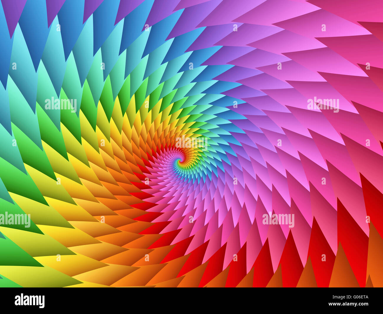 Belle fractale spirale psychédélique Rainbow Background Banque D'Images