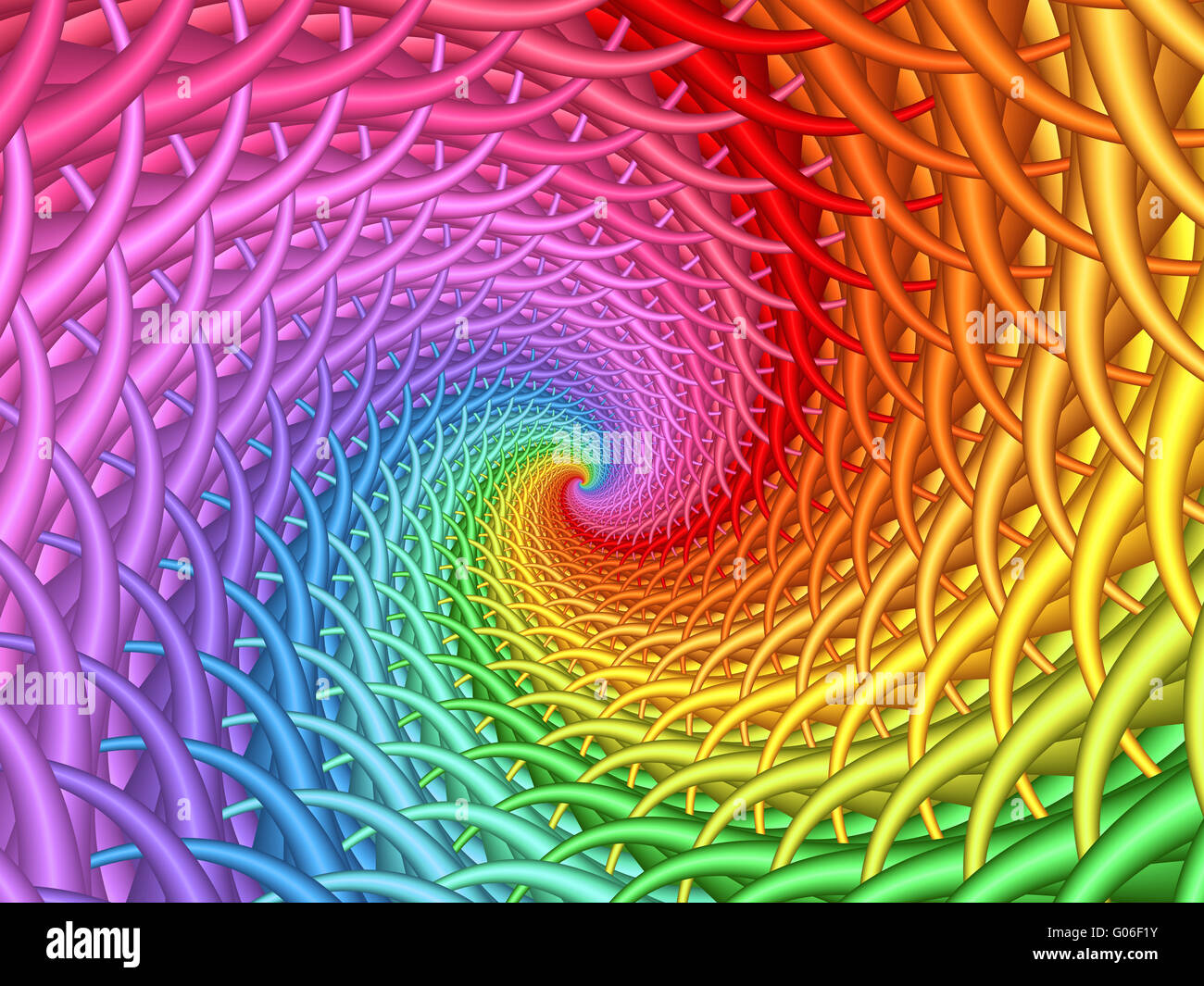 Belle fractale spirale psychédélique Rainbow Background Banque D'Images