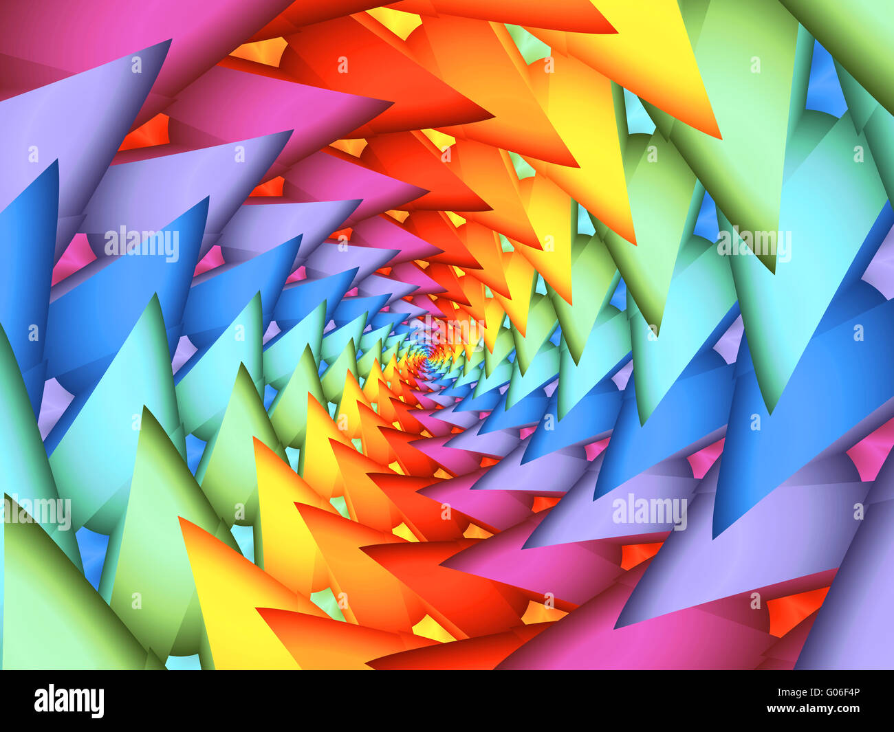 Belle fractale spirale psychédélique Rainbow Background Banque D'Images