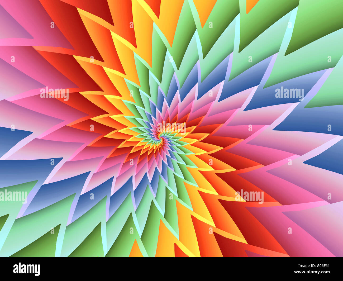 Belle fractale spirale psychédélique Rainbow Background Banque D'Images