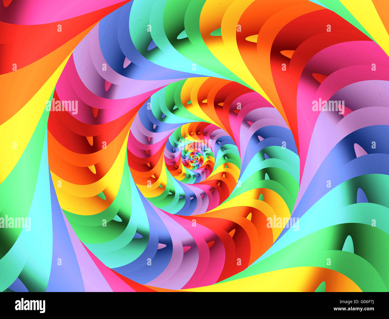 Belle fractale spirale psychédélique Rainbow Background Banque D'Images