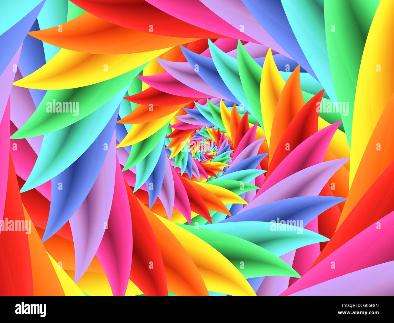 Belle fractale spirale psychédélique Rainbow Background Banque D'Images