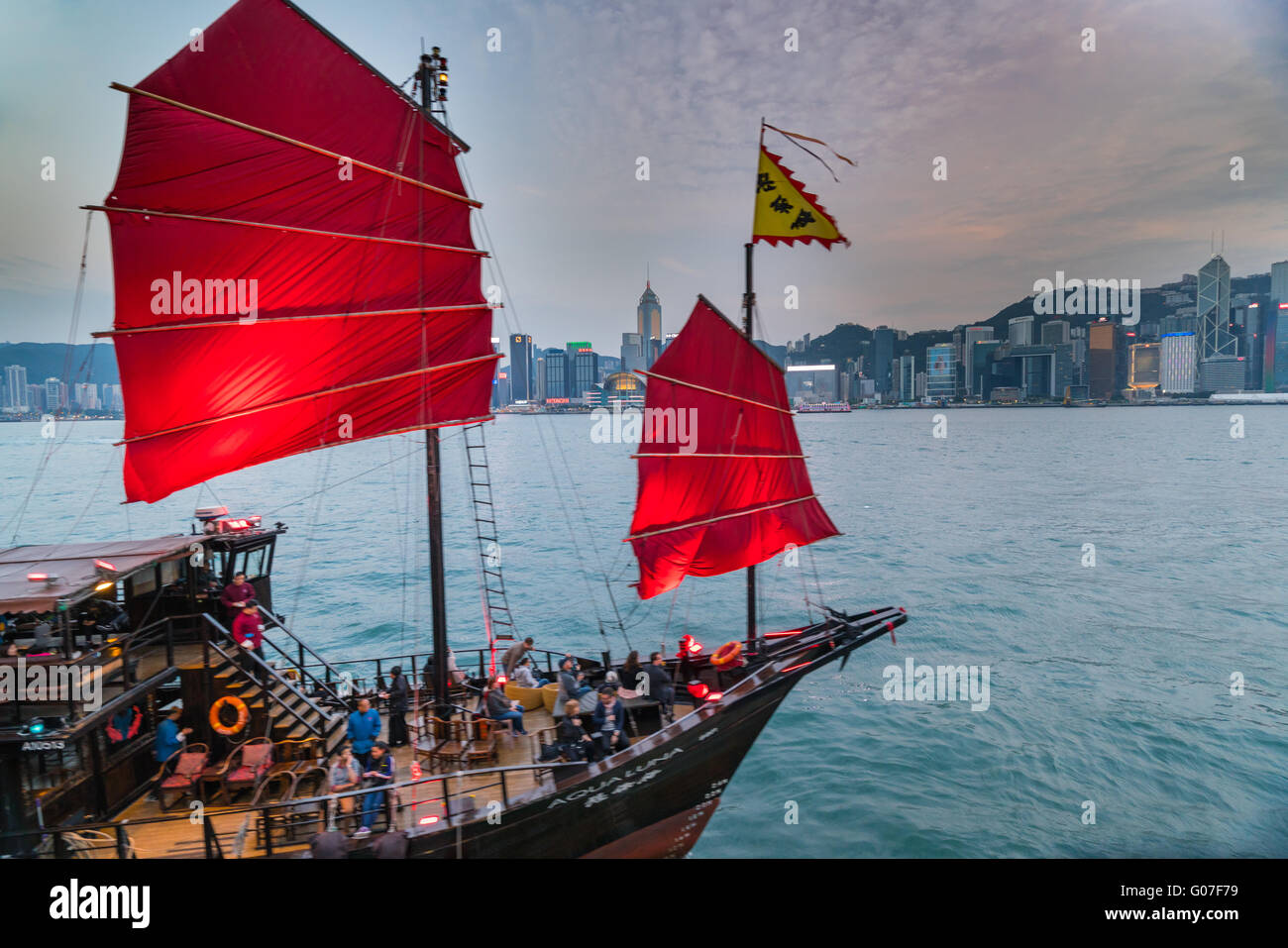 Junk Boat à Hongkong Banque D'Images