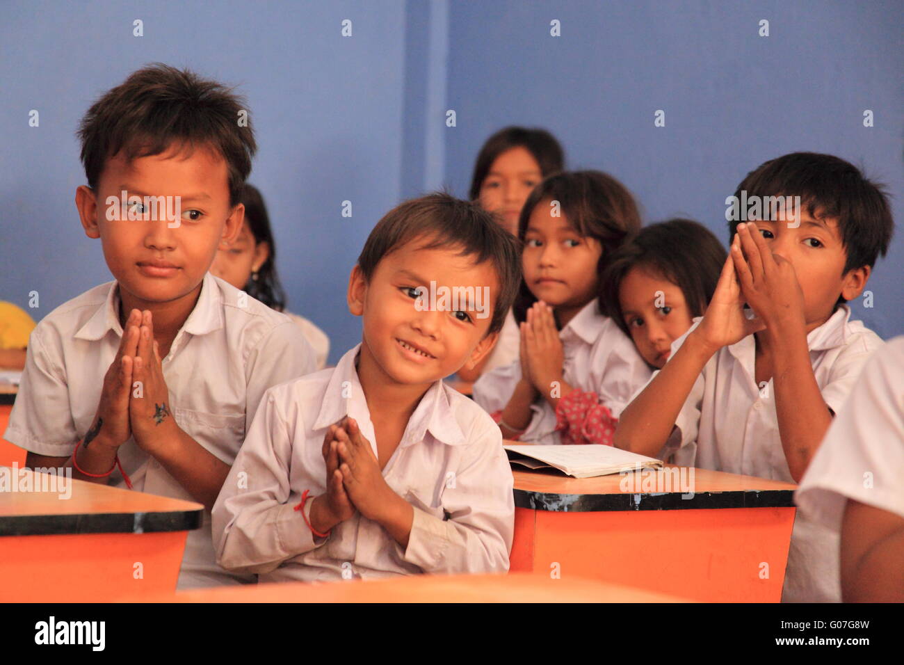 Cambidian les enfants de l'école Banque D'Images