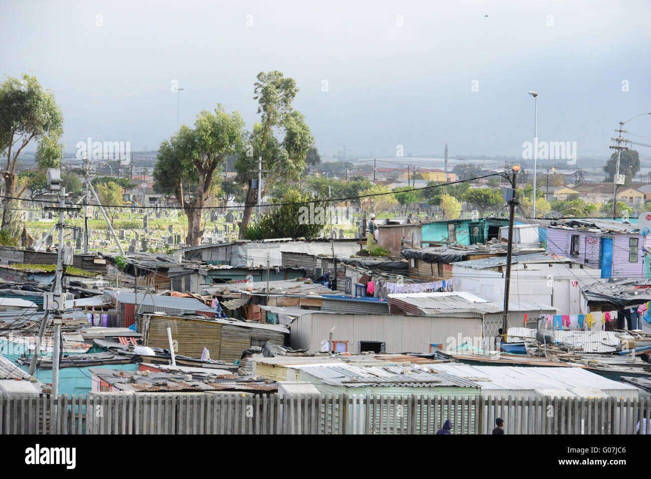 Township sud-africain à Cape Town Banque D'Images