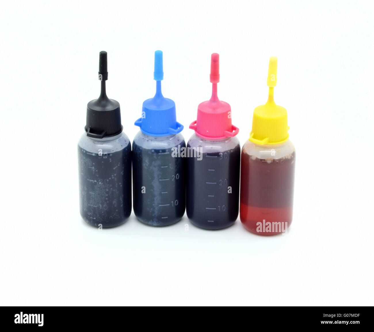 Peinture pour le remplissage des cartouches. Banque D'Images