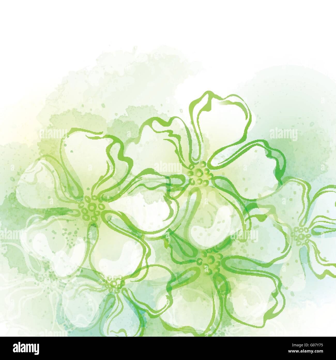 Aquarelle Décoration fleur de printemps. Vector illustration Illustration de Vecteur