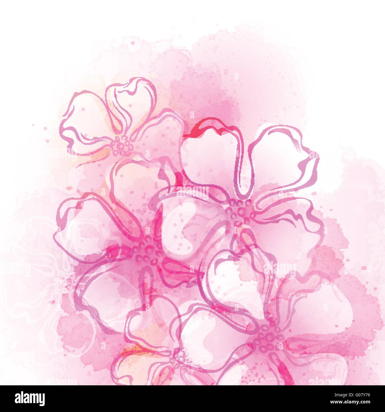 Aquarelle Décoration fleur de printemps. Vector illustration Illustration de Vecteur