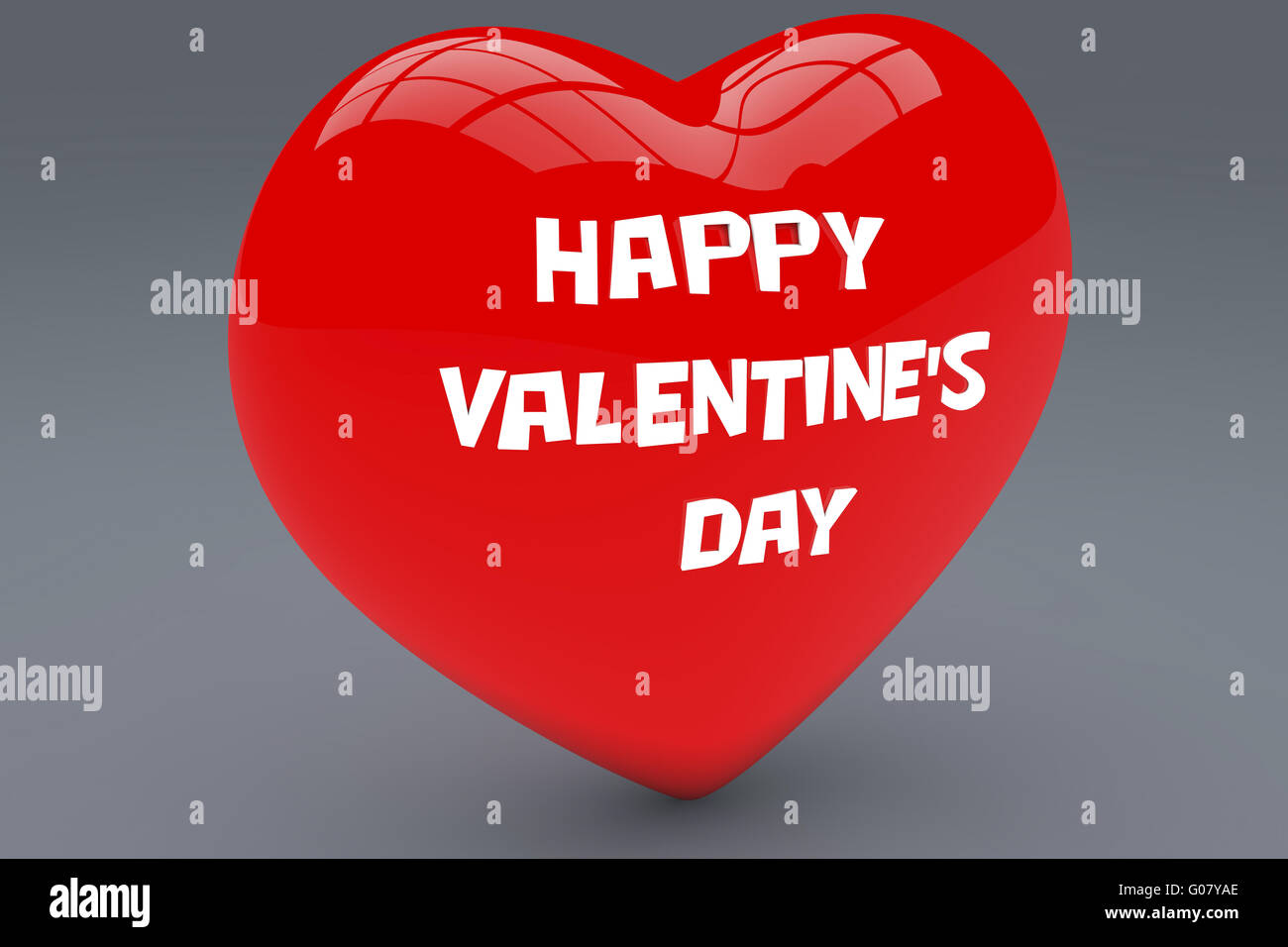 Coeur avec l'inscription Happy Valentine's Day Banque D'Images