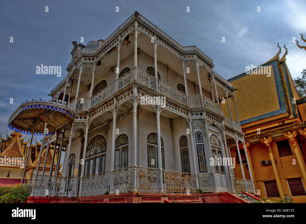 Maison coloniale française au Cambodge Banque D'Images