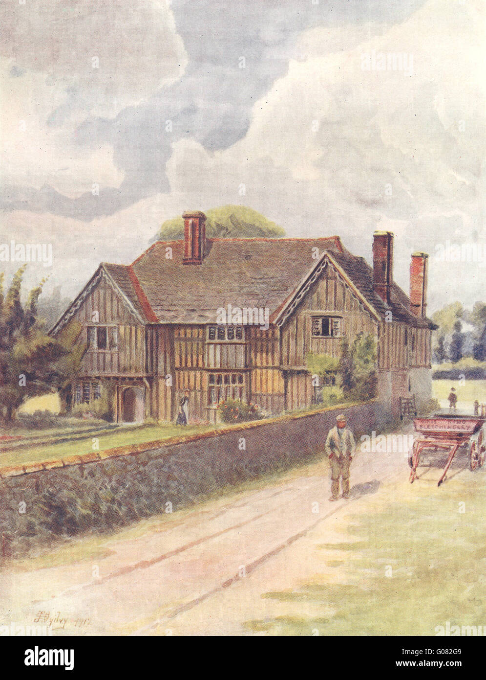 Et BLECHINGLEY Blechingley : CATERHAM et Caterham. Surrey, antique print 1914 Banque D'Images
